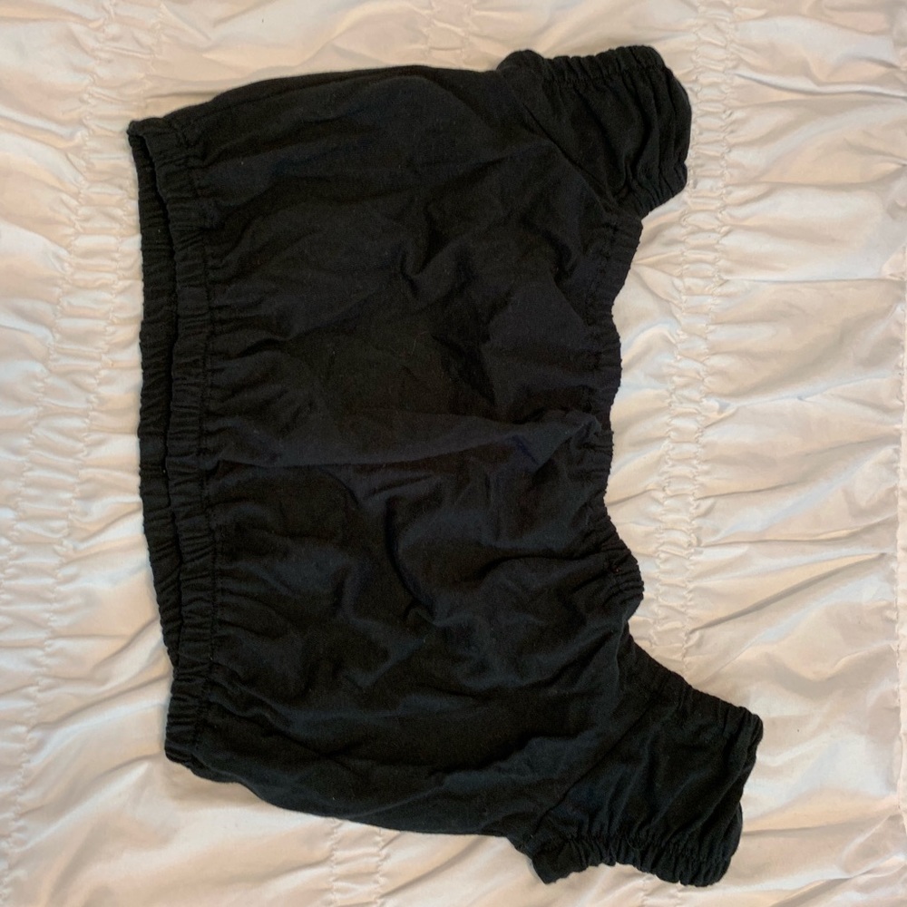 little black off the shoulder top.